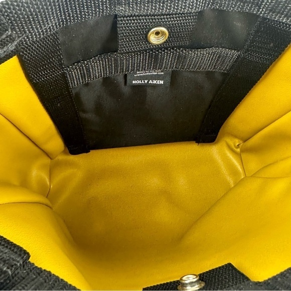 Holly Aiken Handbag Yellow Tan Canvas Geometric Purse Shoulder Bag Womens‎ - Picture 9 of 16